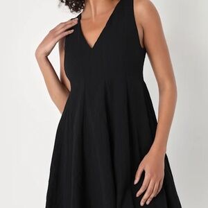 Charming Perfection Black Tie-Back Mini Shift Dress | L